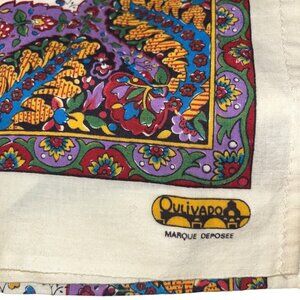 Ouilvado marque deposee French Provencal paisley cotton scarf handkerchi…